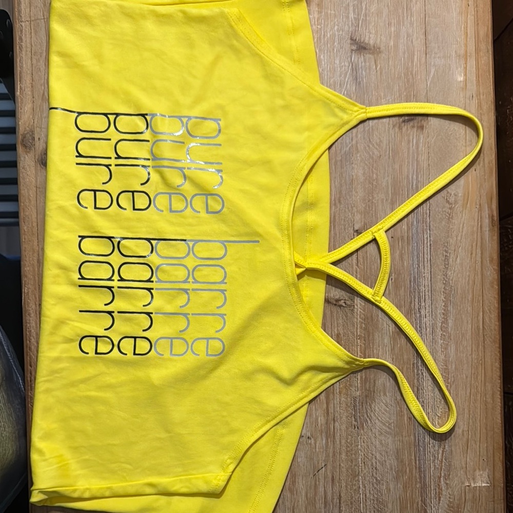 NWOT Pure Barre Yellow strappy back camisole